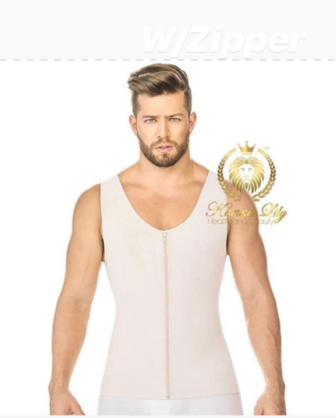 Men’s Vest with Zipper Compression Mens Faja Colombian
