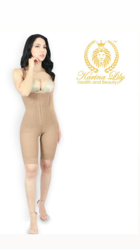 Honey Lily Women's Body Shapewear Tummy Control Body Shaper Fajas- Acacia ( Plus): Beige - Honey Lily